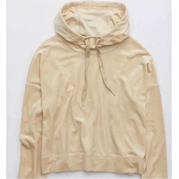 Aerie OFFLINE Velour Oversized Hoodie Lounge Cozy Soft Girl Medium - Picture 3 of 14